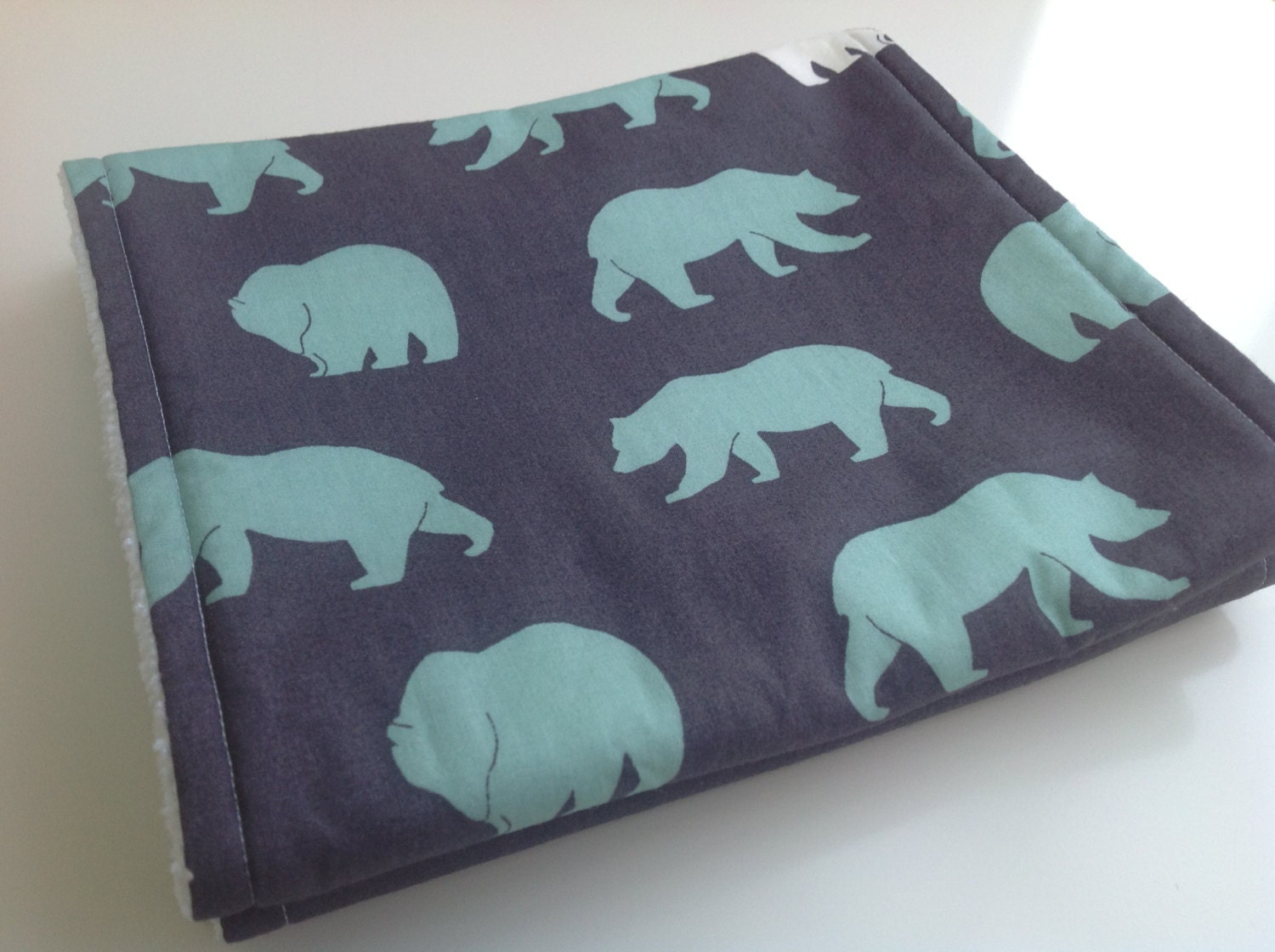Burp Cloths Set of 2 Organic Bear Burp Cloths Modern Baby Burp Cloths