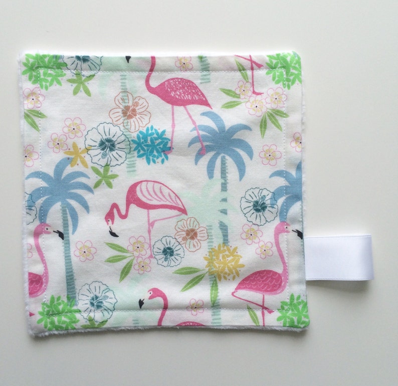 Flamingo tag lovey Baby girl comforter Small minky lovey Etsy