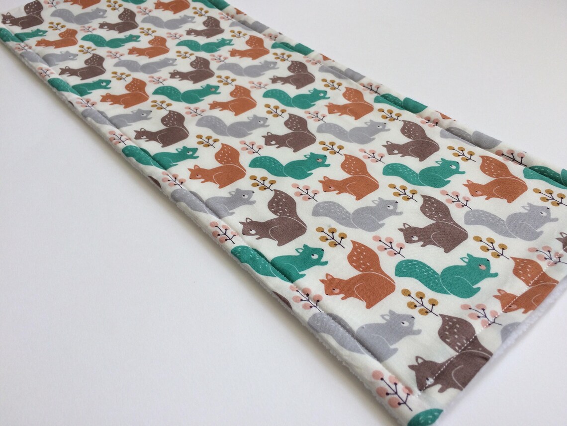 Squirrels Burp Cloth Woodland Spit up Rag Baby Burping Pad Etsy