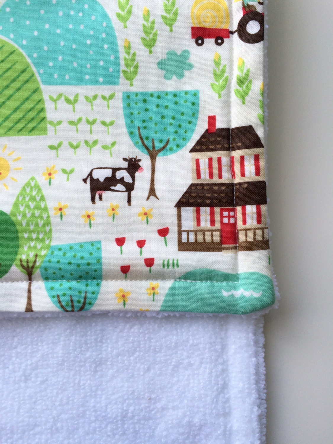 Burp cloth Farm burp cloth Countryside burp cloth Baby boy Etsy