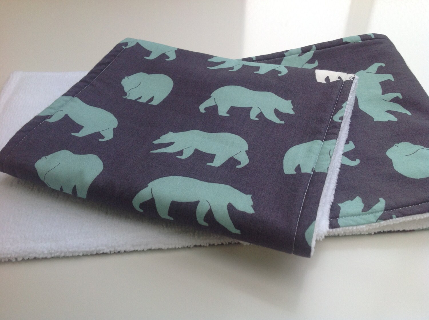Burp Cloths Set of 2 Organic Bear Burp Cloths Modern Baby Burp Cloths