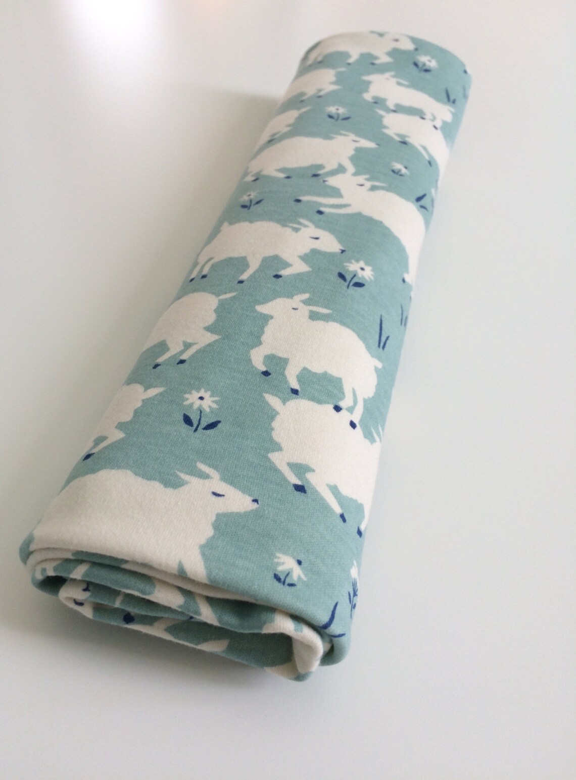 Lambs Swaddle Blanket, Organic Baby Swaddle, Spring Baby Blanket