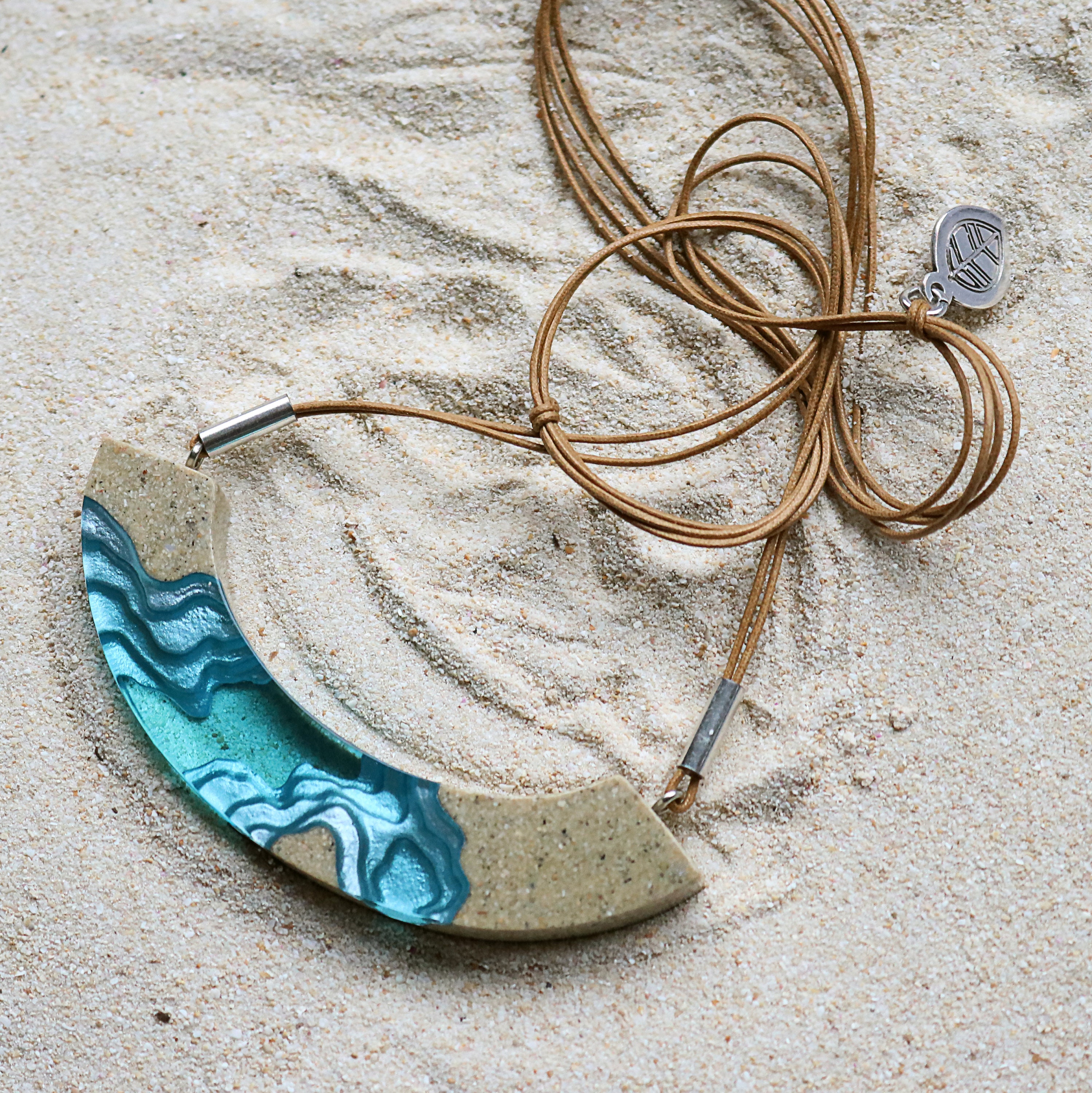 The Lagoon Modern Curved Beach Necklace Handmade From Beach | Etsy ...
