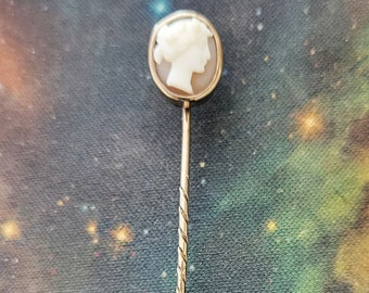 Antique CAMEO Gold Stick Pin