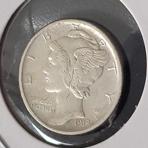 SILVER 1918-D Mercury Dime MS Silver