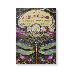 Elegant Dragonfly Print Journal, Nature Lover Gift, Vintage-Inspired Stationery, Sketchbook Eco-Friendly Notebook, Unique Writing Journal