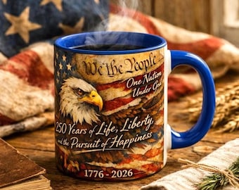 American Flag Mug | 250 Years of Liberty 1776-2026 Commemorative Anniversary Coffee Cup