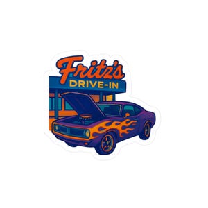Vintage-Car Hot Rod Kiss-Cut Vinyl Decals, Car Enthusiast Stickers, Drive-In Decor, Retro Vinyl Stickers, Gift for Auto Lovers, Office Decor