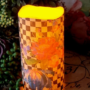 Flameless Candle WAX Pillar Nightlight, WAX Centerpiece Gift Candle Decor