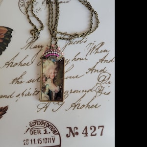 Vintage Pendant Marie Antoinette Jewelry Necklace made with Iconic Images, One-of-a-kind
