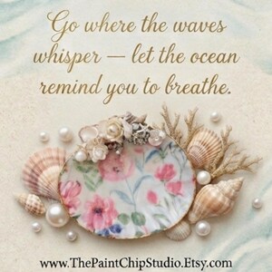 Scallop Shell Ring Dish • MacKenzie‑Childs Inspired Pattern • Jewelry Holder • Coastal Trinket Bowl • Beach Wedding Bridesmaid Hostess Gift image 6