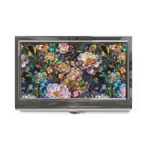 Blumen-Mosaik-Visitenkartehalter Elegantes Visitenkartenzubehör, Hochzeitsbevorzugung, Abschlussgeschenk Bürogeschenk