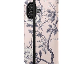 Pink Chinoiserie Floral Phone Case | Floral Phone Wallet