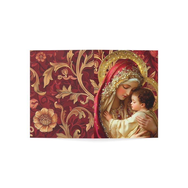 Religious Christmas Cards - Mary & Jesus Holiday Cards Set of 10, 30, or 50 | image 3