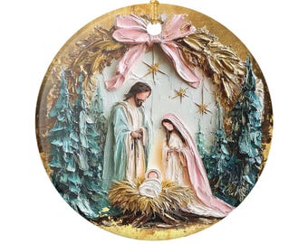 Nativity Scene Ceramic Ornament | Christmas Tree Decoration | Gift Exchange Idea | Stocking Stuffer