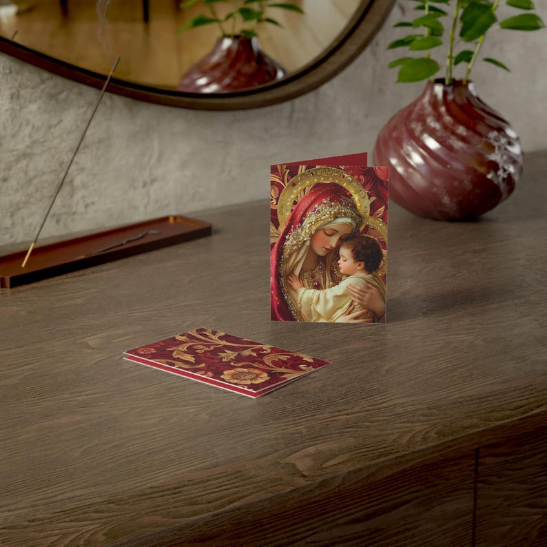 Religious Christmas Cards - Mary & Jesus Holiday Cards Set of 10, 30, or 50 | image 15