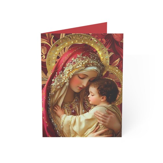Religious Christmas Cards - Mary & Jesus Holiday Cards Set of 10, 30, or 50 |