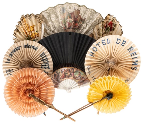 Antique Euphemera Paper Fans -  Advertising RARE - image 1