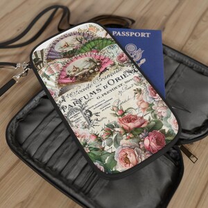 Vintage Floral Passport Brieftasche, Reiseveranstalter, Geschenk für Reisende, elegantes Reise-Accessoire, Floral Design Passport Case