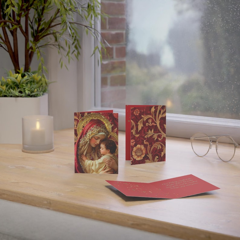 Religious Christmas Cards - Mary & Jesus Holiday Cards Set of 10, 30, or 50 | image 14