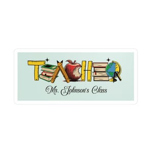 Personalized Teacher Vinyl Decals, Classroom Decor, Teacher Gift, Decorative Stickers, School Supplies, Custom Name Stickers
