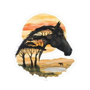 Western Horse Kiss-Cut Stickers | Horse Sticker Decor, Laptop, Water Bottle, Journals, Gifts Horse