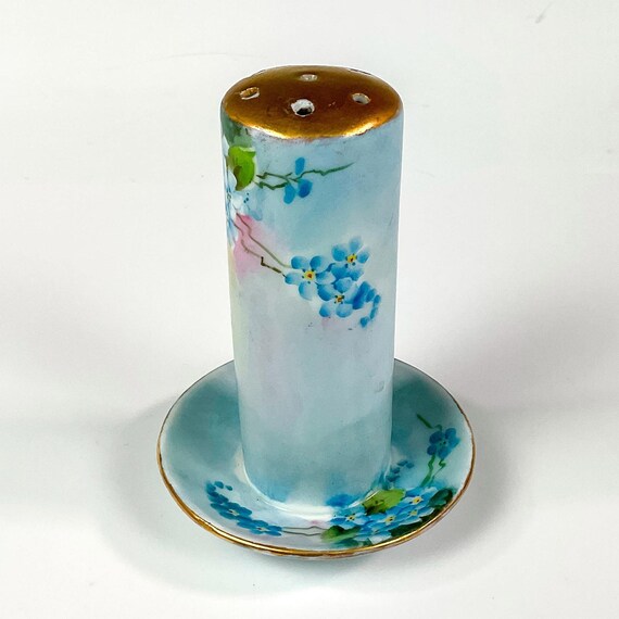 Antique Victorian  Hatpin Holder, Porcelain Blue … - image 2