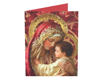 Religious Christmas Cards - Mary & Jesus Holiday Cards Set of 10, 30, or 50 |