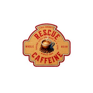 Vintage Caffeine Kiss-Cut Vinyl Decals, Coffee Decor, Stickers for Mugs, Laptops, Funny Gifts for Coffee Lovers,  Barista Decor