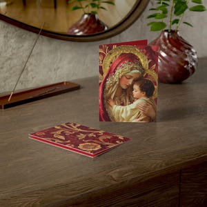 Religious Christmas Cards - Mary & Jesus Holiday Cards Set of 10, 30, or 50 | image 9