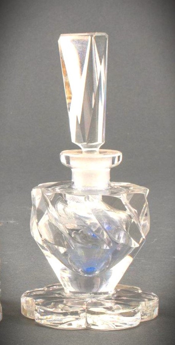 CZECH Perfume bottle with cut glass dauber