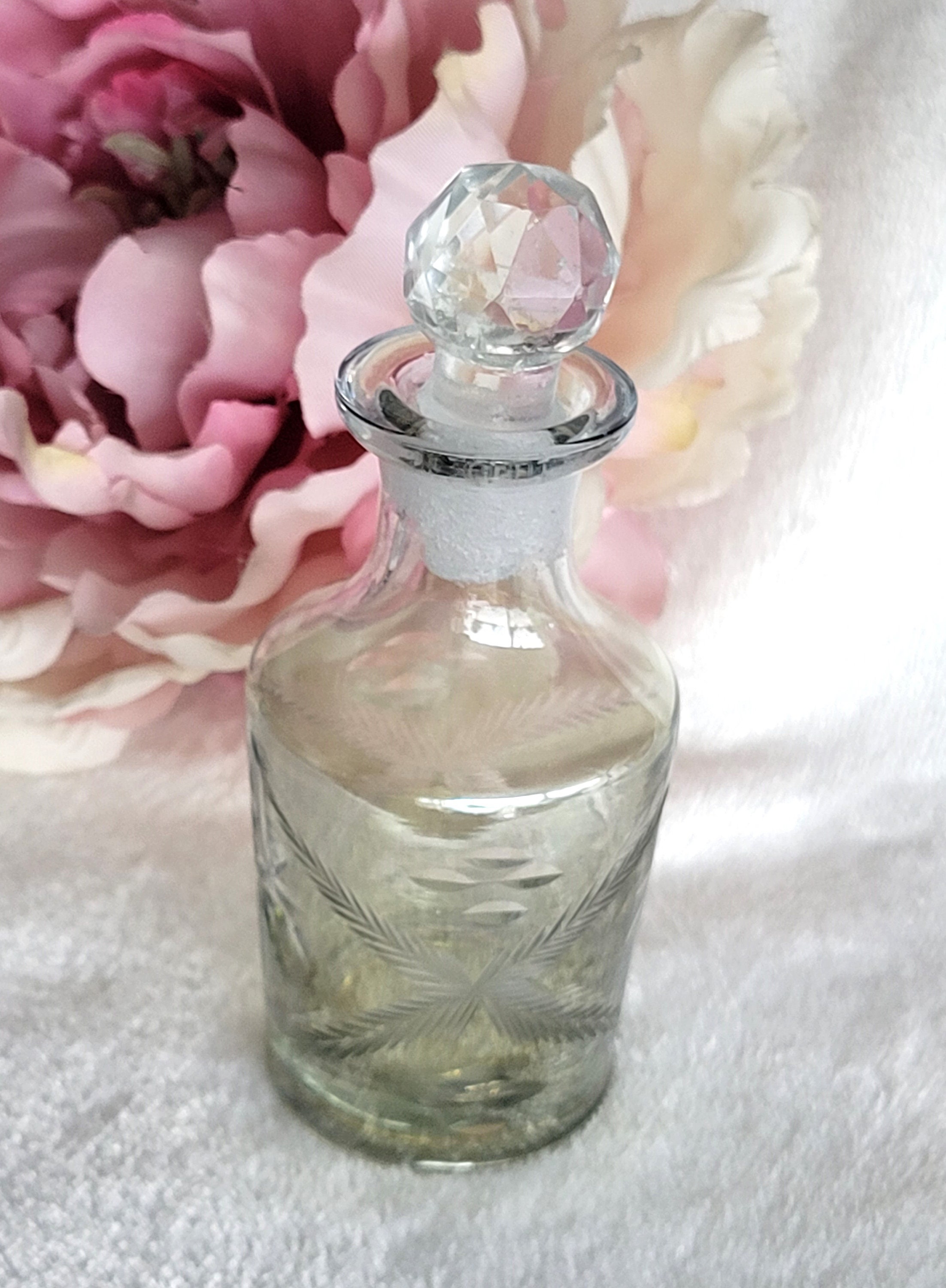 Perfume Bottle Antique Cut Glass Etsy