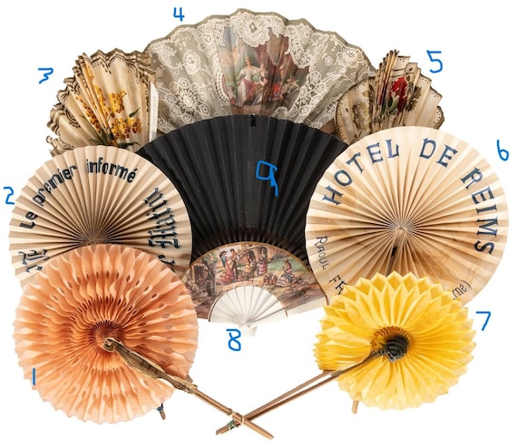 Antique Euphemera Paper Fans -  Advertising RARE - image 2