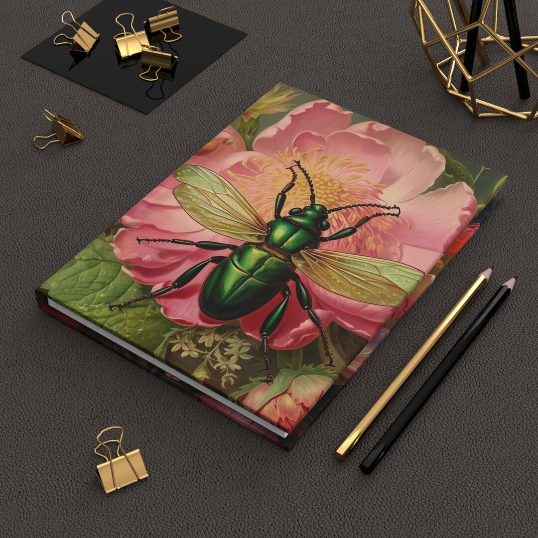 Beetle Mania Journal • Insect Illustration Notebook • Hardcover Writing ...