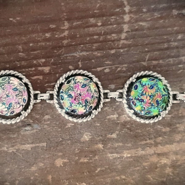 Vintage Czech Glass Button Bracelet