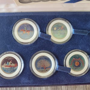 FIve STATEHOOD Colorized Washington Quarters  | BU Brilliant uncirculated Collectors Box