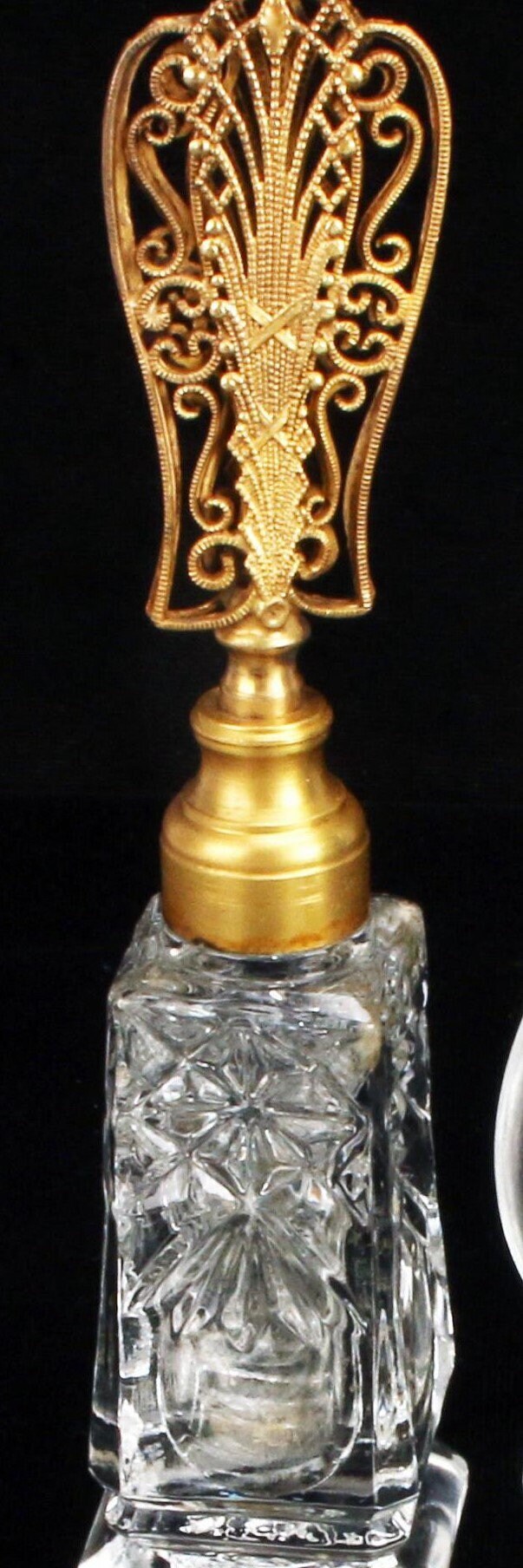 Victorian Glass Perfume Bottle Glass With Filigree Screw on Etsy