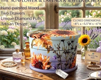 Botanical Jewelry Chest, Decorated Cottagecore Keepsake Jewelry Box, Vanity Organizer