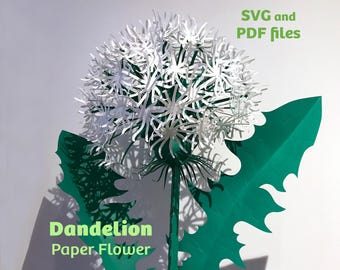 Dandelion, 3D paper cutting flower, SVG files for Cricut, kids' room decor