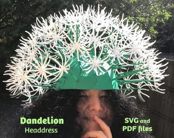 3D Paper Dandelion Headdress: DIY Craft, SVG & PDF Files