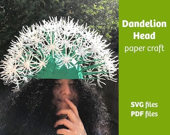 3D Paper Dandelion Headdress: DIY Craft, SVG & PDF Files