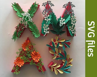 DIY Christmas Decoration: XMAS Papercraft Letters (svg, pdf files)