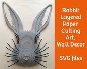 Rabbit, Hare Layered Paper Cutting Art, SVG Files for Cricut