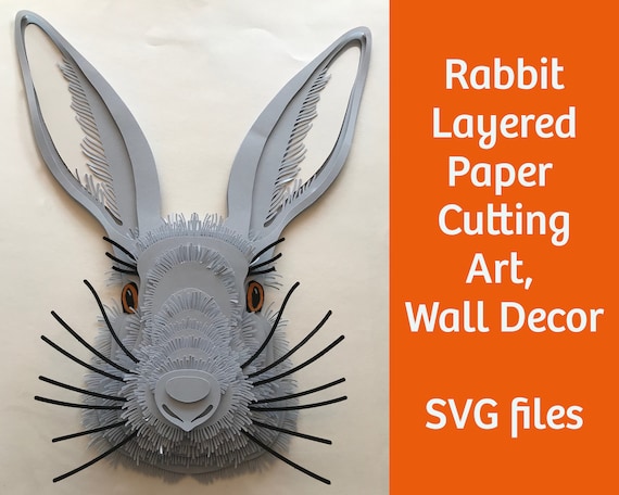 Rabbit, Hare Layered Paper Cutting Art, SVG Files for Cricut