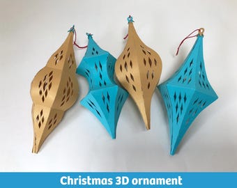 Christmas tree ornament, DIY paper craft festive decor, SVG files