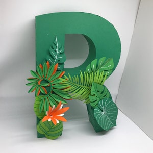 Letters with jungle decoration, 3D alphabets, SVG for Cricut, pdr files, DIY papercraft, digital vector templates image 7