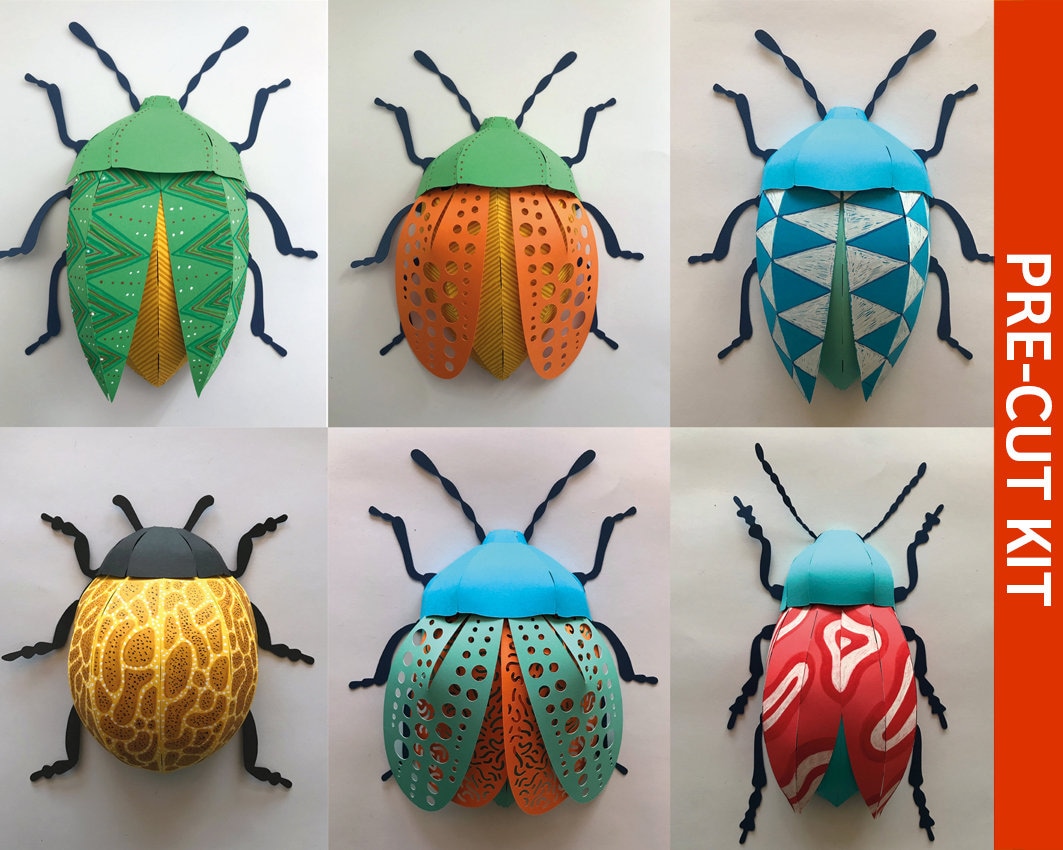 Paper Bugs PRECUT Version Walldecor Papercraft Activity Etsy UK