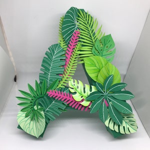 Lettres avec décoration de la jungle, alphabets 3D, SVG pour Cricut, fichiers pdr, créations manuelles, modèles vectoriels numériques image 5