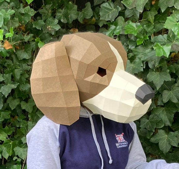 Download Dog 3d Paper Mask Svg Pdf Digital Templates Cricut 3d Etsy