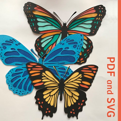 Butterflies Wall Decor SVG Vector Digital Templates for Etsy